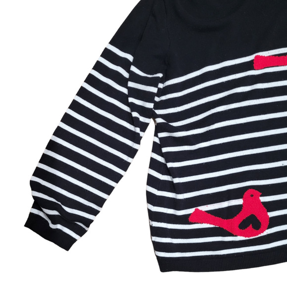 Laura Scott Dove Heart Graphic Sweater - Size XL - Cute! Bird Artsy Indie Unique - Picture 3 of 10